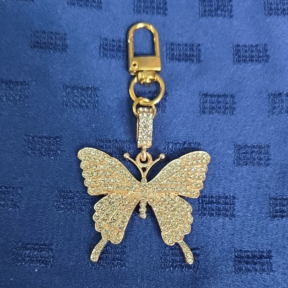 Crystal Butterfly Key Holder Bag Charm